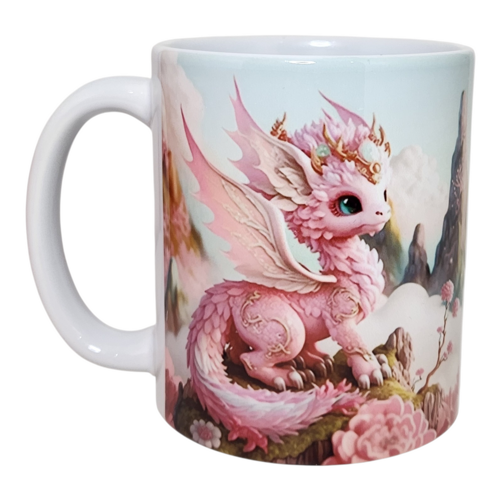 Mug Dragon rose Féerique - design Kawaii et fantastique