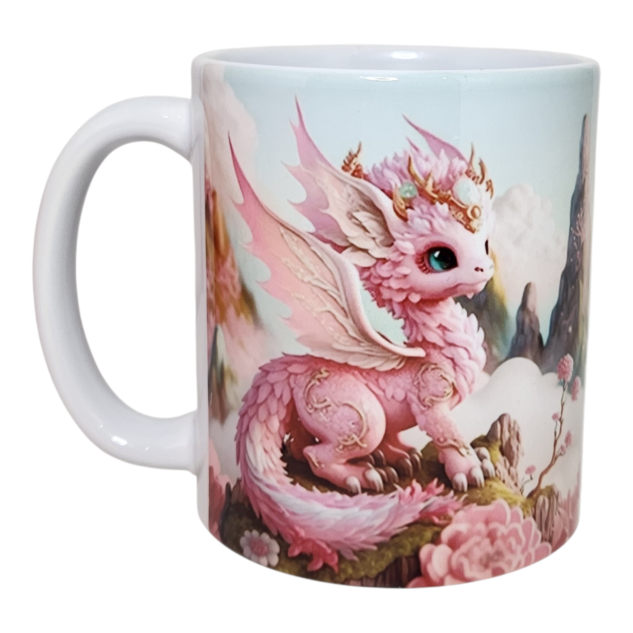 Mug Dragon rose Féerique - design Kawaii et fantastique