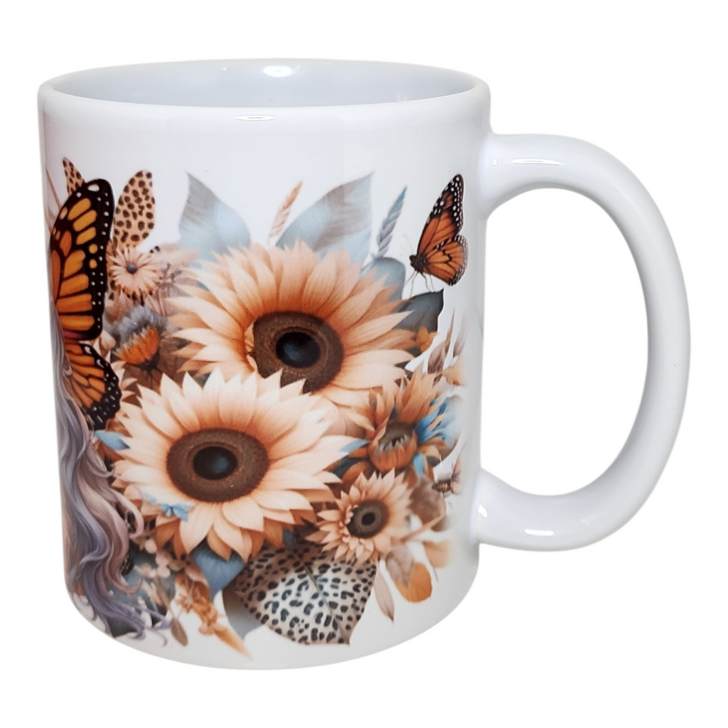 Mug femme bohème et papillon