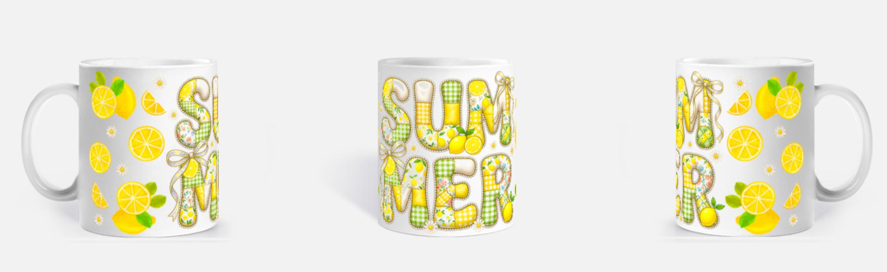 Mug "Summer" – Fraîcheur Citronnée & Style Patchwork