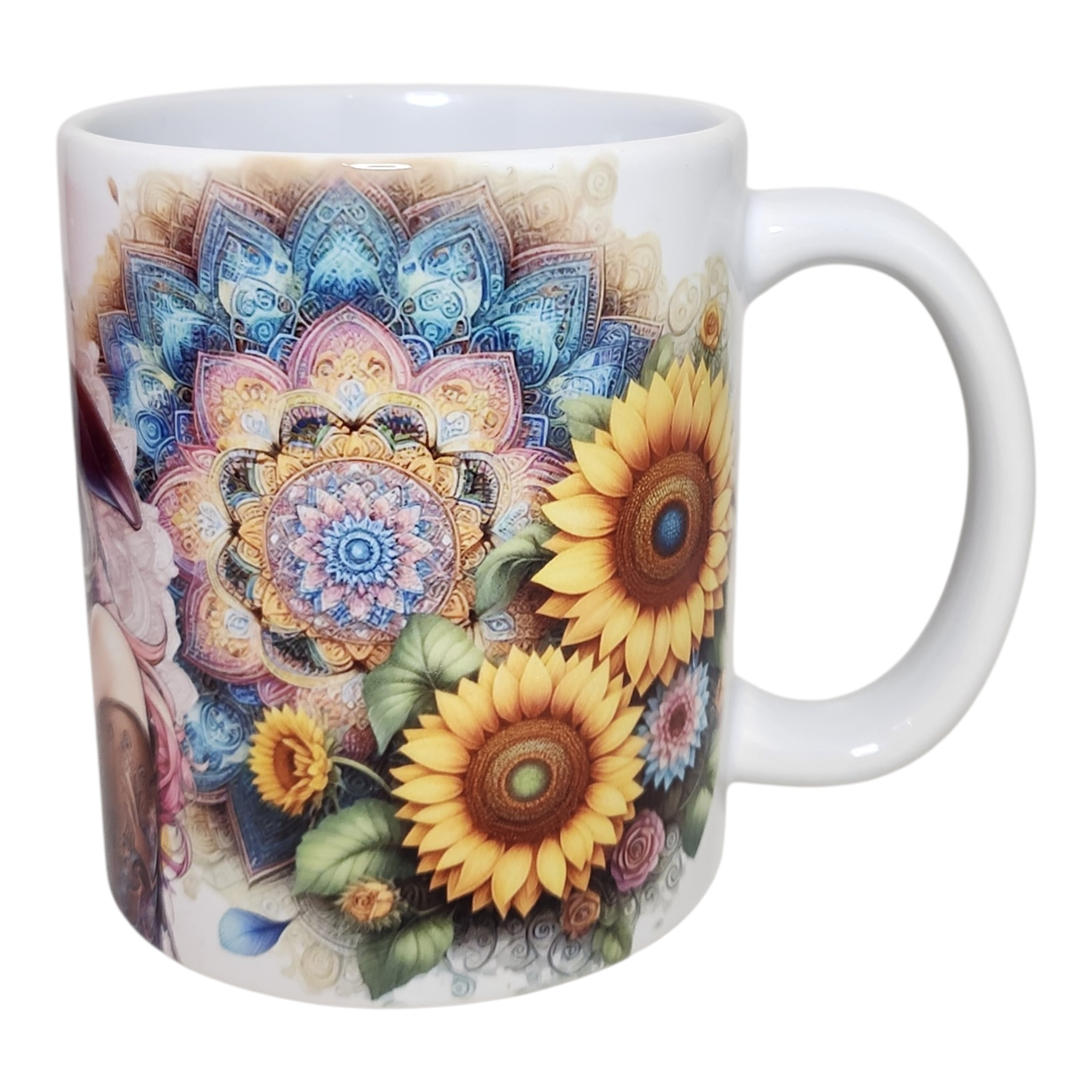 Mug coté cowgirl mystique ,mandalas colorés, bohème chic