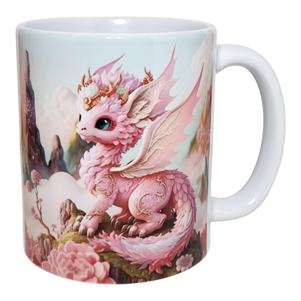 Mug Dragon rose Féerique - design Kawaii et fantastique