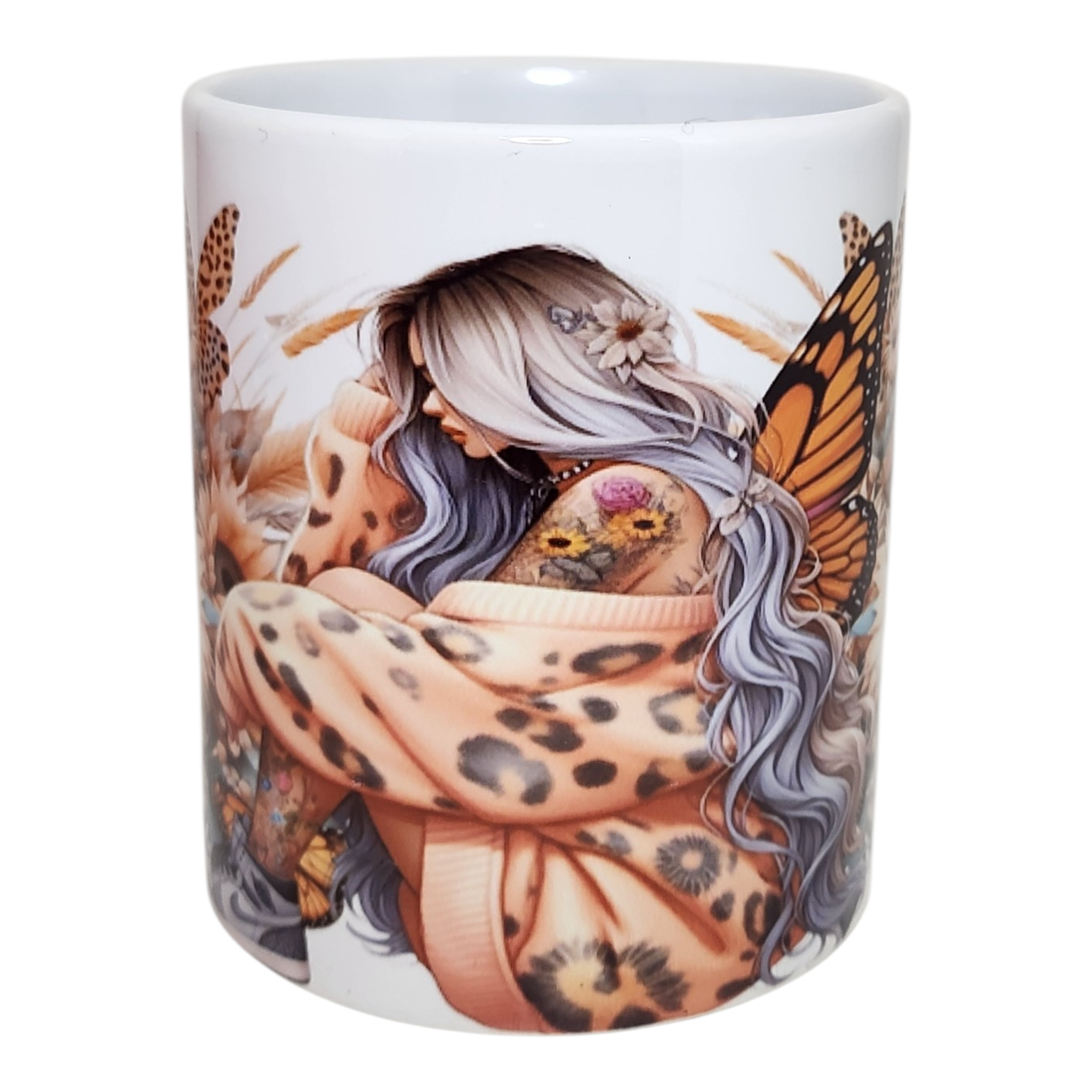 Mug femme bohème et papillon