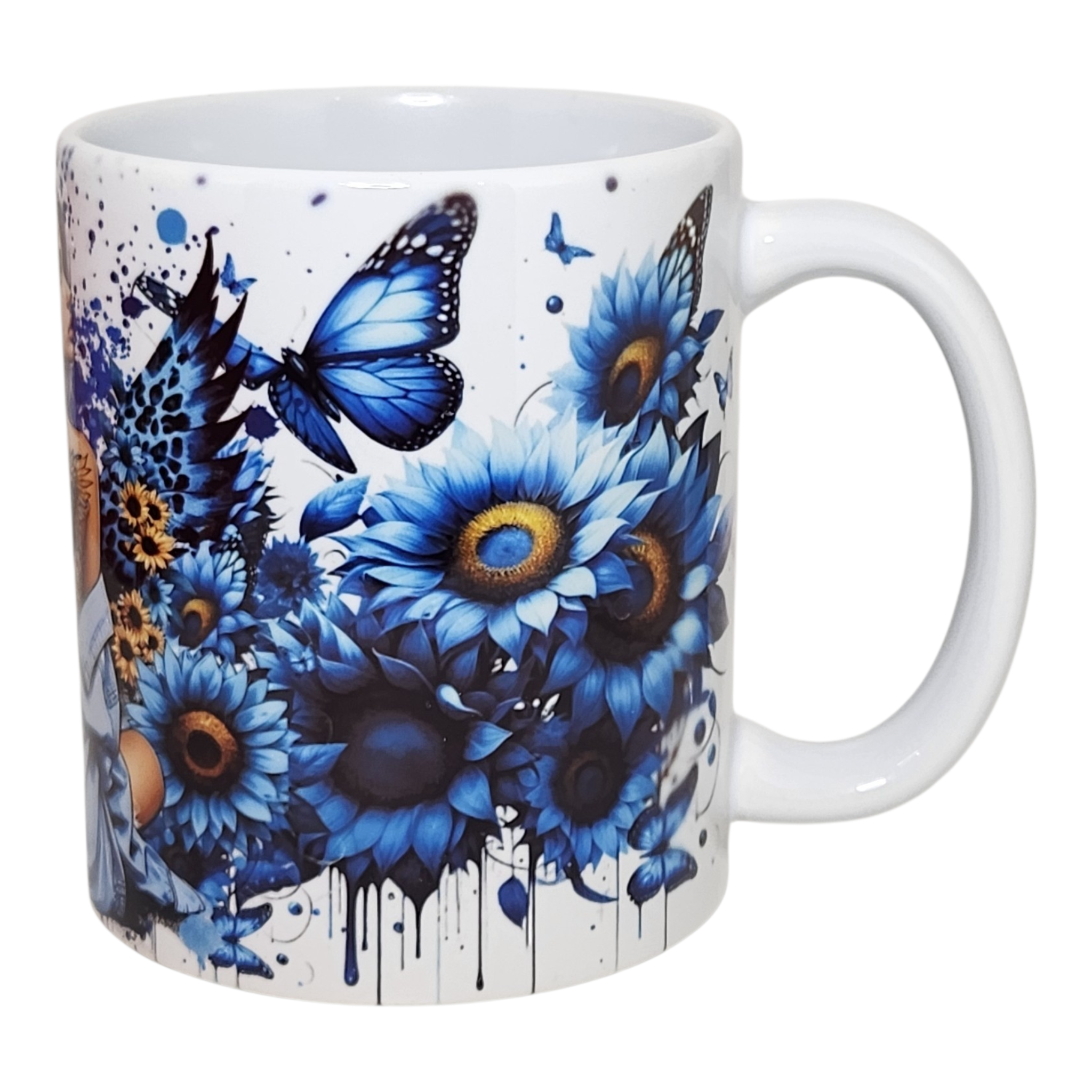Mug femme de dos+ tatouage + papillons