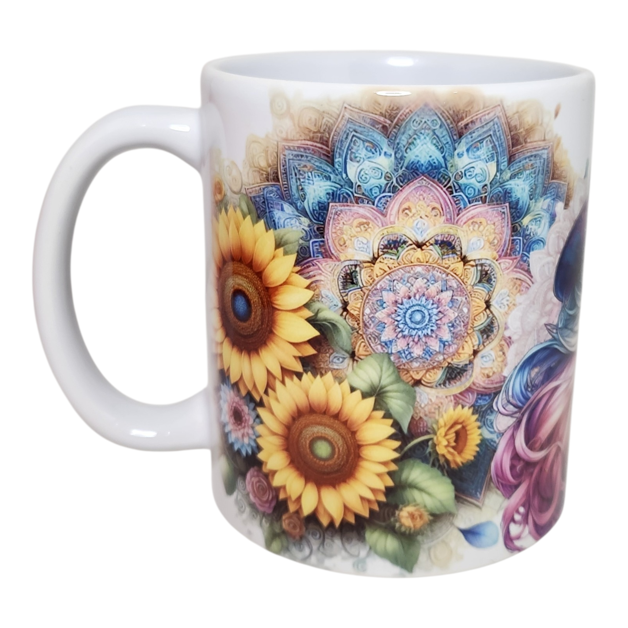 Mug coté cowgirl mystique ,mandalas colorés, bohème chic